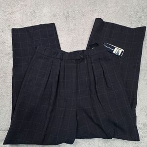Vintage Rena Rowan NWT Women's Pants Size 14 (30x32) Wool Blend Navy Blue‎
